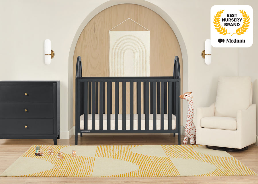 Midnight Grey (1360) 43-Milano 4-in-1 Convertible Crib
