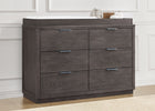 Rustic Grey (084) 10-Forever 6 Drawer Dresser with Changing Top and Interlocking Drawers - Naturals Collection
