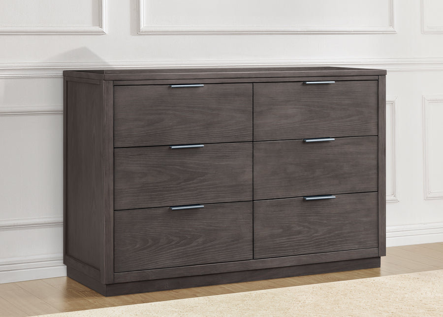 Rustic Grey (084) 9-Forever 6 Drawer Dresser with Changing Top and Interlocking Drawers - Naturals Collection