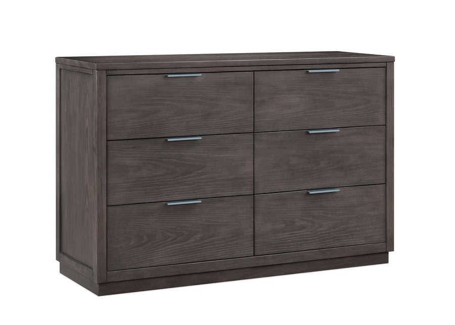 Rustic Grey (084) 12-Forever 6 Drawer Dresser with Changing Top and Interlocking Drawers - Naturals Collection
