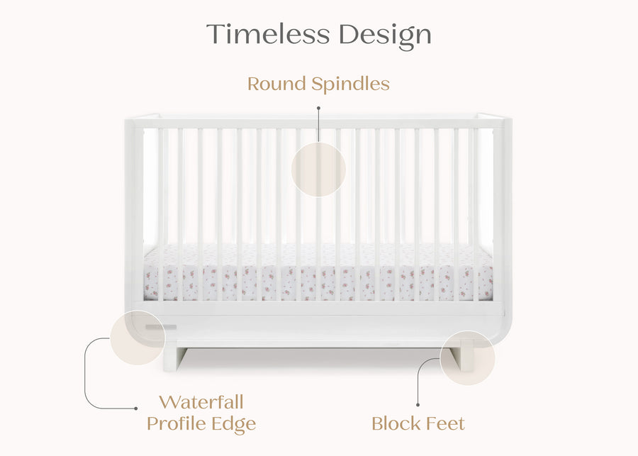 Bianca White (130) 6-Rhodes 4-in-1 Convertible Crib