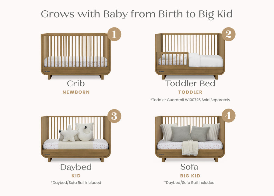 Acorn (755) 13-Rhodes 4-in-1 Convertible Crib