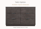 Rustic Grey (084) 32-Forever 6 Drawer Dresser with Interlocking Drawers - Naturals Collection