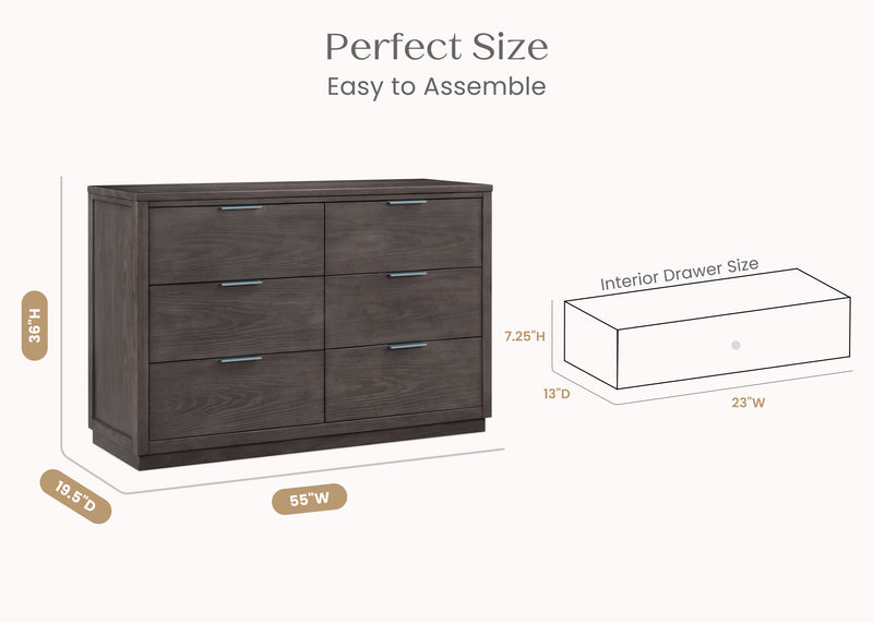 Forever 6 Drawer Dresser with Interlocking Drawers - Naturals Collection
