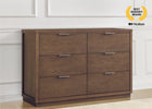 Teak Brown (1526) 15-Forever 6 Drawer Dresser with Interlocking Drawers - Naturals Collection