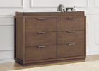 Teak Brown (1526) 2-Forever 6 Drawer Dresser with Changing Top and Interlocking Drawers - Naturals Collection
