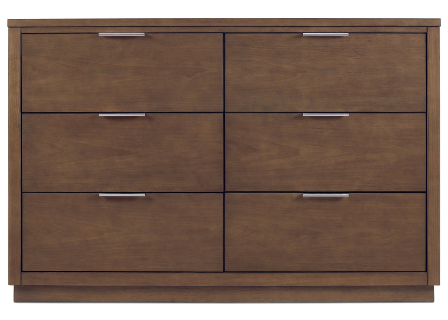 Teak Brown (1526) 3-Forever 6 Drawer Dresser with Changing Top and Interlocking Drawers - Naturals Collection