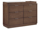 Teak Brown (1526) 6-Forever 6 Drawer Dresser with Changing Top and Interlocking Drawers - Naturals Collection