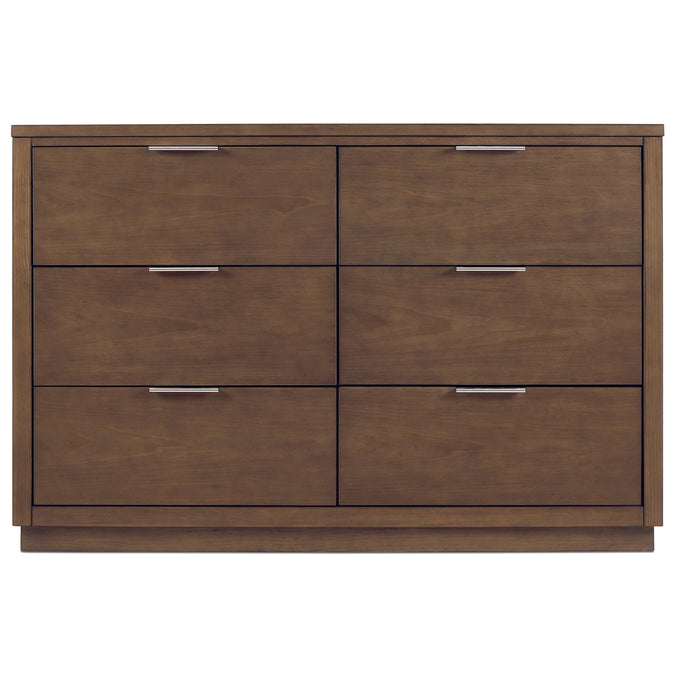 DCB: Teak Brown (1526) 7-Forever 6 Drawer Dresser with Changing Top and Interlocking Drawers - Naturals Collection