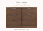 Teak Brown (1526) 19-Forever 6 Drawer Dresser with Interlocking Drawers - Naturals Collection