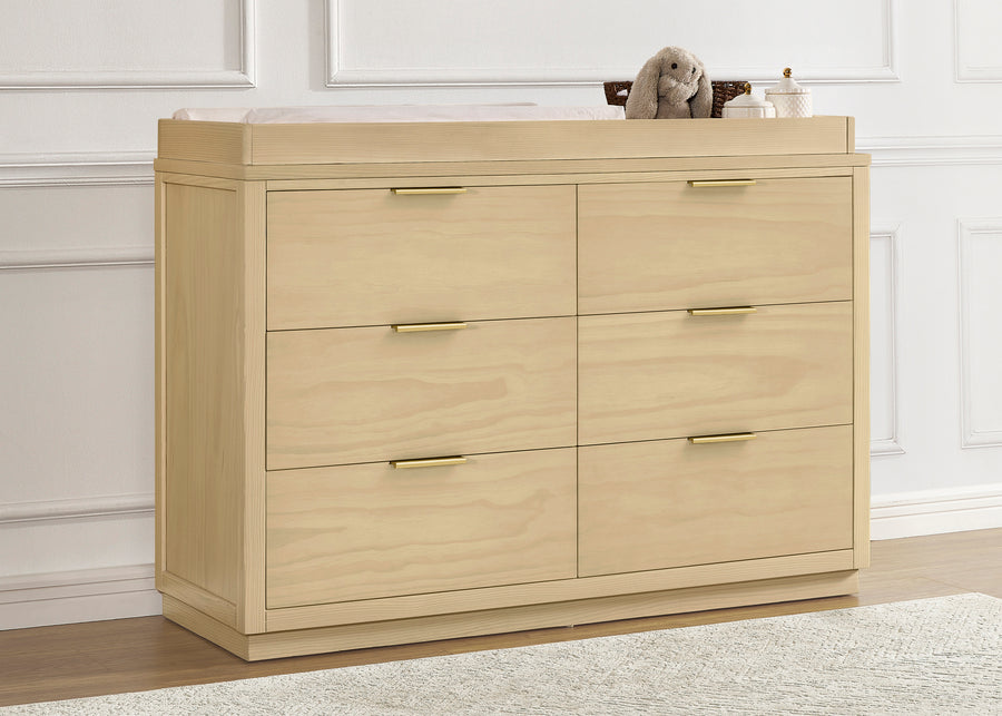 Natural Sandstone (1544) 20-Forever 6 Drawer Dresser with Interlocking Drawers - Naturals Collection