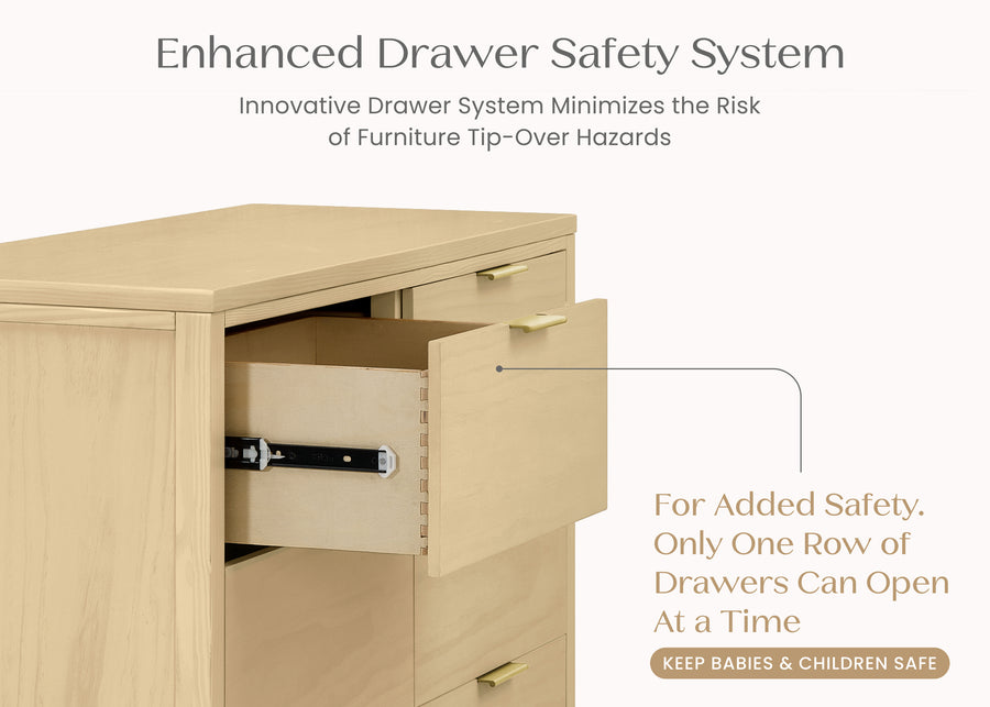 Natural Sandstone (1544) 45-Forever 6 Drawer Dresser with Interlocking Drawers - Naturals Collection