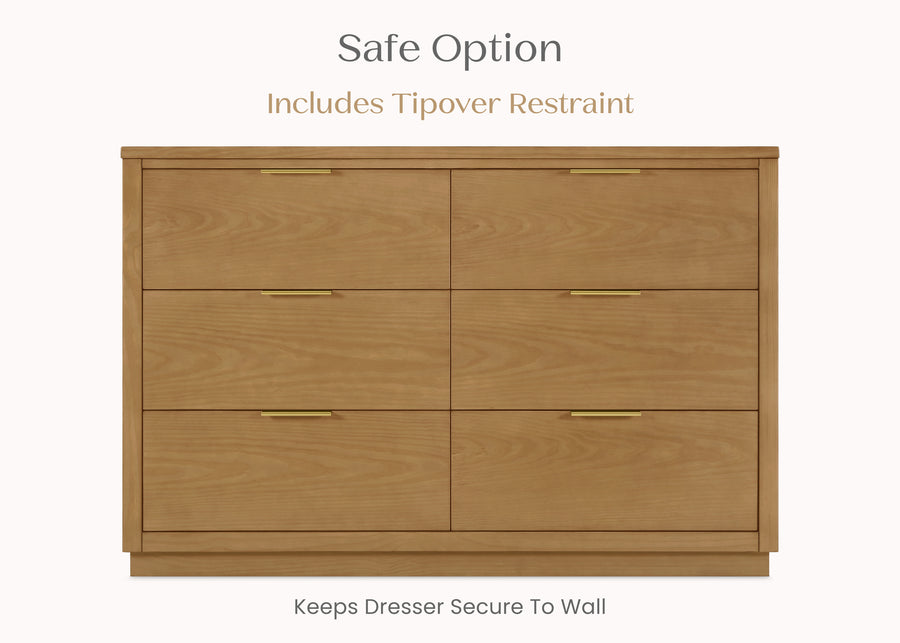 Acorn (755) 6-Forever 6 Drawer Dresser with Interlocking Drawers - Naturals Collection