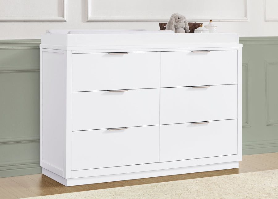 Bianca White (130) 18-Forever 6 Drawer Dresser with Changing Top and Interlocking Drawers - Classic Collection