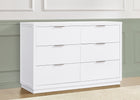 Bianca White (130) 1-Forever 6 Drawer Dresser with Interlocking Drawers - Classic Collection
