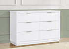 Bianca White (130) 17-Forever 6 Drawer Dresser with Changing Top and Interlocking Drawers - Classic Collection