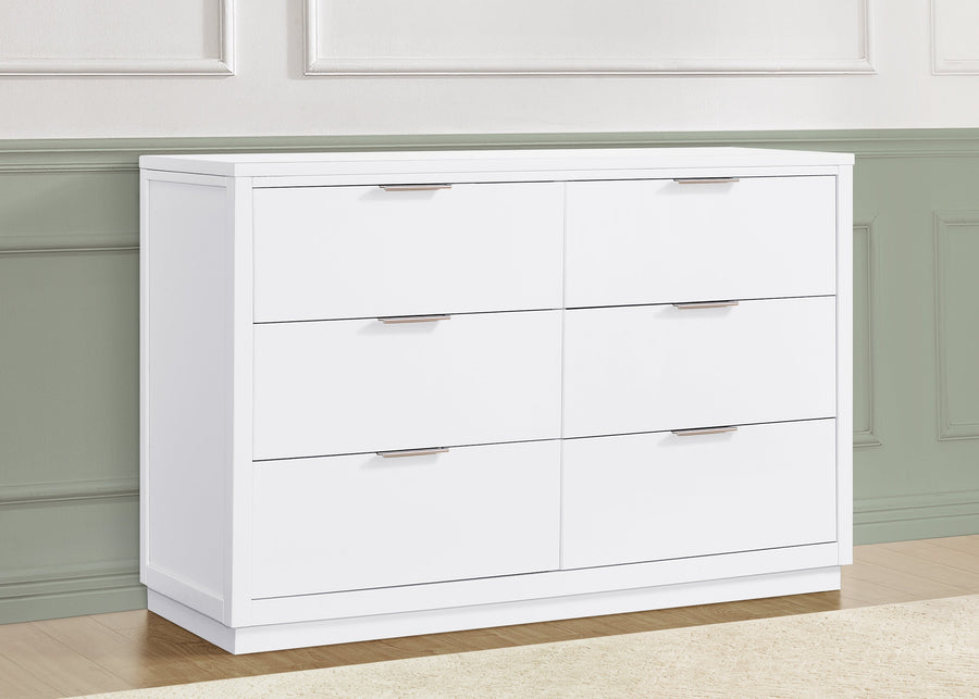 Bianca White (130) 17-Forever 6 Drawer Dresser with Changing Top and Interlocking Drawers - Classic Collection