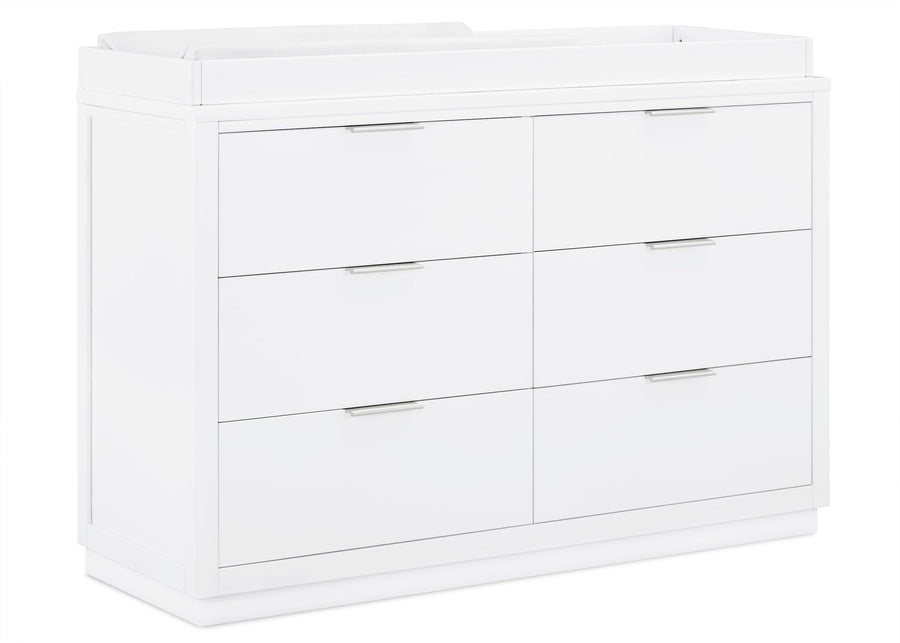 Bianca White (130) 22-Forever 6 Drawer Dresser with Changing Top and Interlocking Drawers - Classic Collection