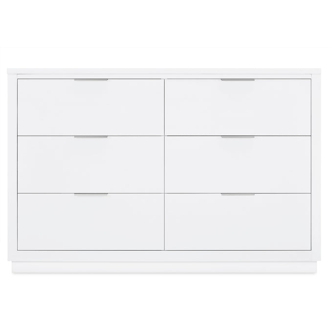DCB: Bianca White (130) 7-Forever 6 Drawer Dresser with Interlocking Drawers - Classic Collection