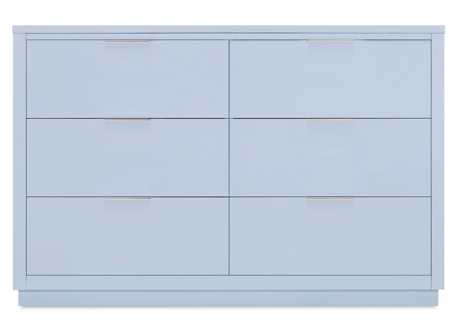 Cloud Blue (1528) 3-Forever 6 Drawer Dresser with Changing Top and Interlocking Drawers - Classic Collection