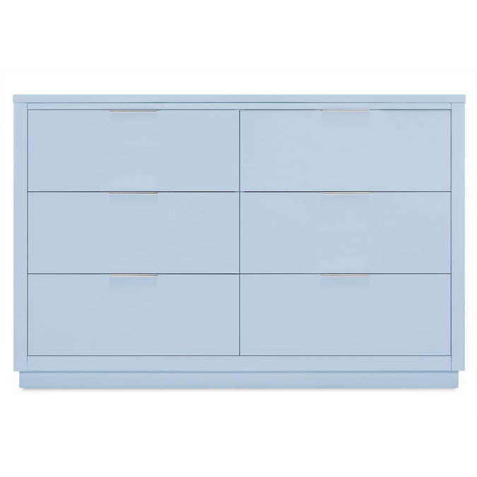 DCB: Cloud Blue (1528) 7-Forever 6 Drawer Dresser with Changing Top and Interlocking Drawers - Classic Collection