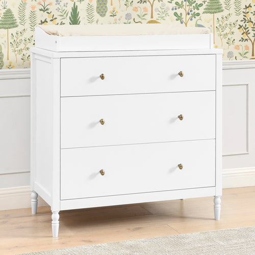 Serena 3 Drawer Dresser with Changing Top and Interlocking Drawers