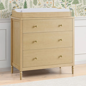 Serena 3 Drawer Dresser with Changing Top and Interlocking Drawers 55-Serena 3 Drawer Dresser with Changing Top and Interlocking Drawers