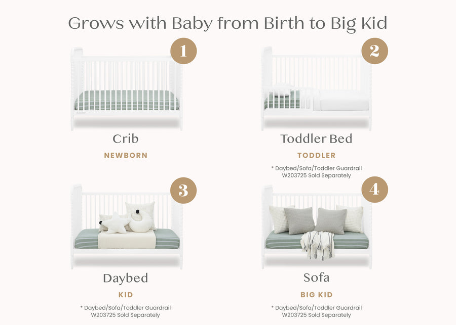 Bianca White (130) 3-Serena 4-in-1 Convertible Crib