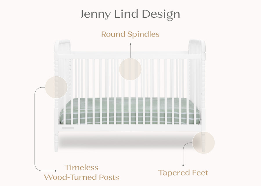 Bianca White (130) 6-Serena 4-in-1 Convertible Crib