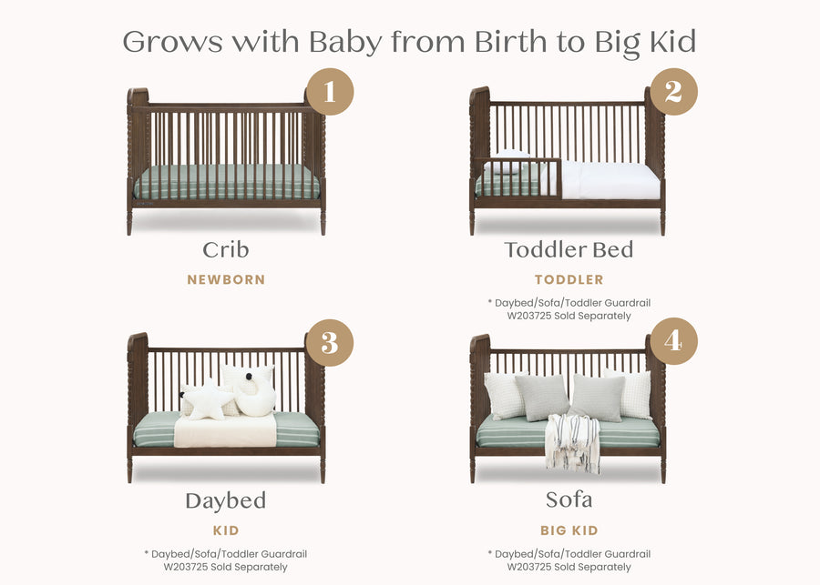 Teak Brown (1526) 34-Serena 4-in-1 Convertible Crib