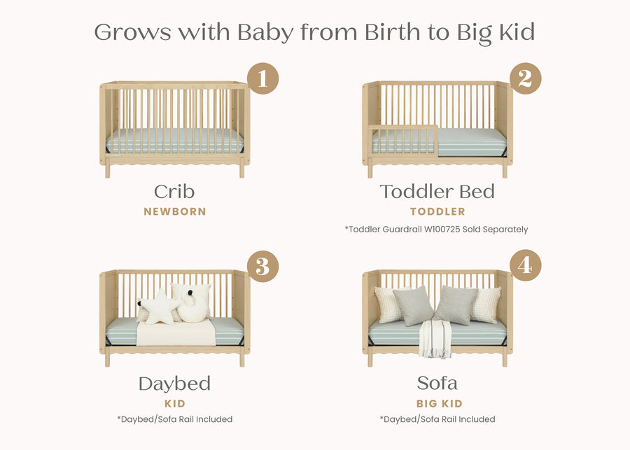 Natural Sandstone (1544) 3-William 4-in-1 Convertible Crib - Greenguard Gold Certified