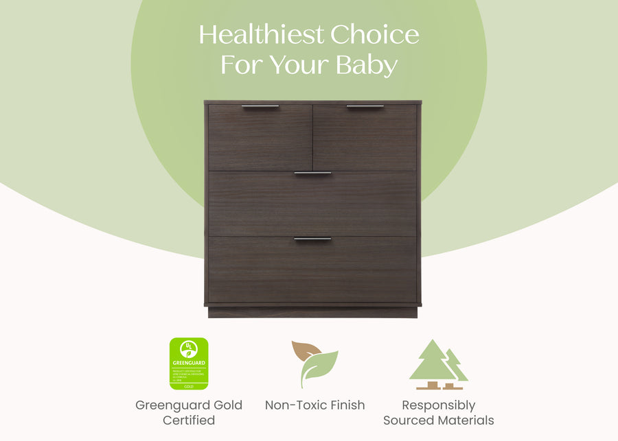 Rustic Grey (084) 69-Forever 4 Drawer Dresser with Changing Top and Interlocking Drawers - Naturals Collection