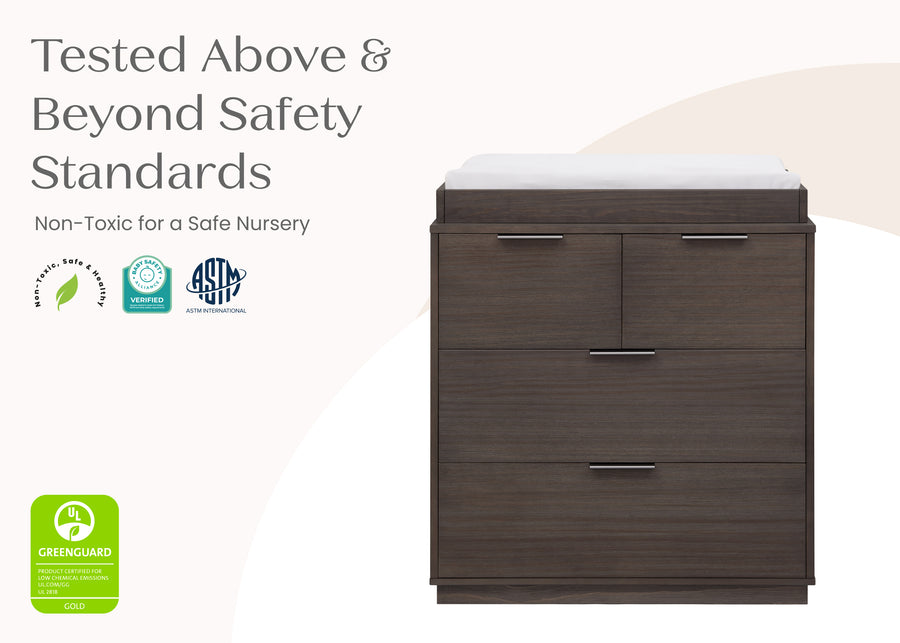 Rustic Grey (084) 73-Forever 4 Drawer Dresser with Changing Top and Interlocking Drawers - Naturals Collection