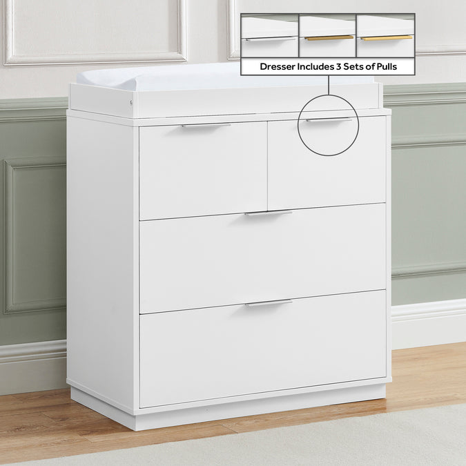 Forever 4 Drawer Dresser with Changing Top and Interlocking Drawers - Naturals Collection 111-Forever 4 Drawer Dresser with Changing Top and Interlocking Drawers - Naturals Collection
