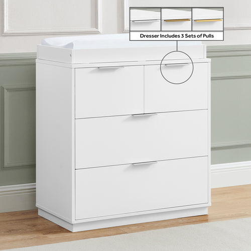 Forever 4 Drawer Dresser with Changing Top and Interlocking Drawers - Classic Collection