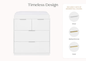 Bianca White (130) 8-Forever 4 Drawer Dresser with Changing Top and Interlocking Drawers - Classic Collection