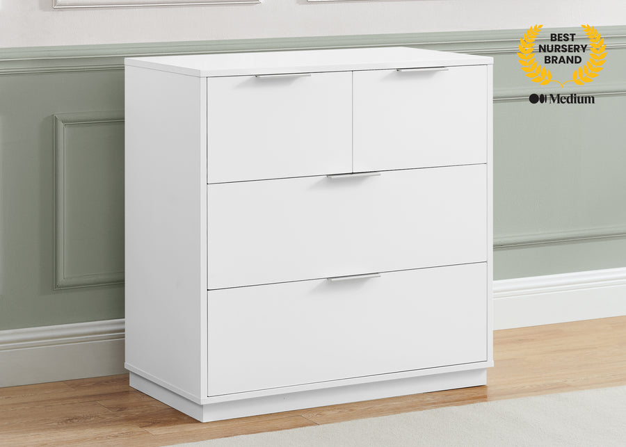 Bianca White (130) 95-Forever 4 Drawer Dresser with Changing Top and Interlocking Drawers - Naturals Collection