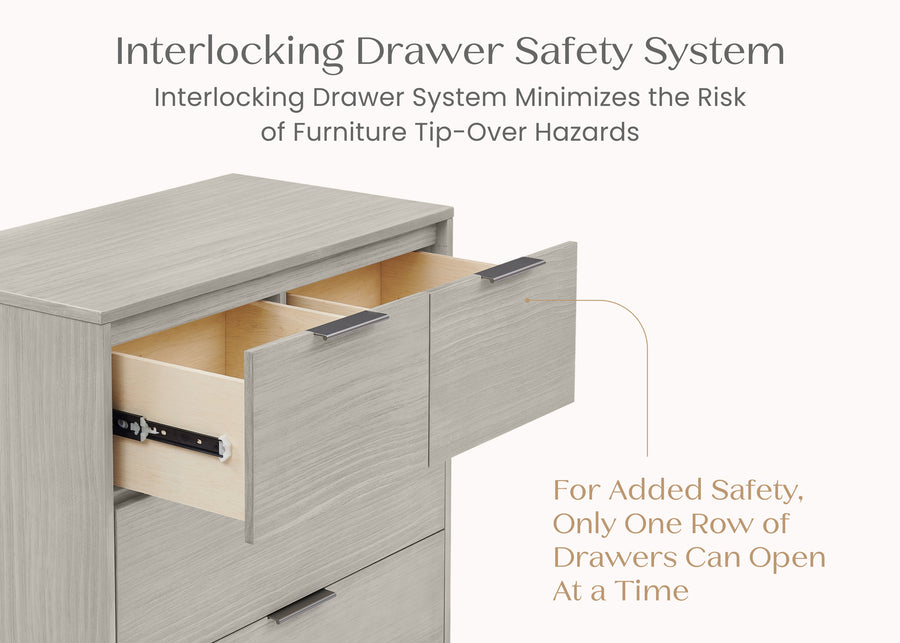 Rustic Mist (1373) 57-Forever 4 Drawer Dresser with Changing Top and Interlocking Drawers - Naturals Collection