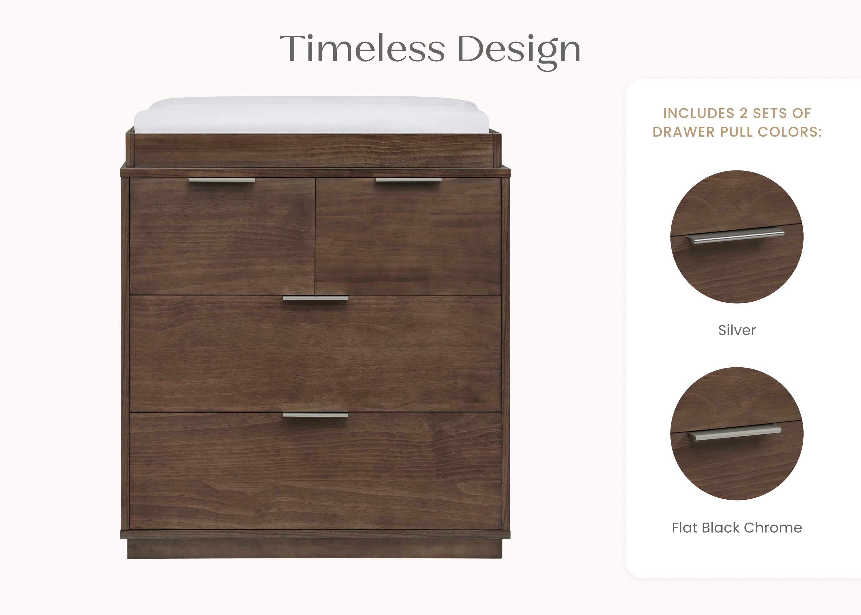 【カデル】cadeal 4drawer chest Forever 4 Drawer Dresser with Changing Top and Interlocking