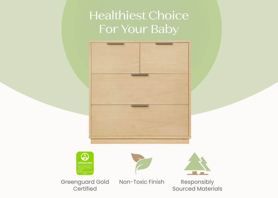 Natural Sandstone (1544) 38-Forever 4 Drawer Dresser with Changing Top and Interlocking Drawers - Naturals Collection