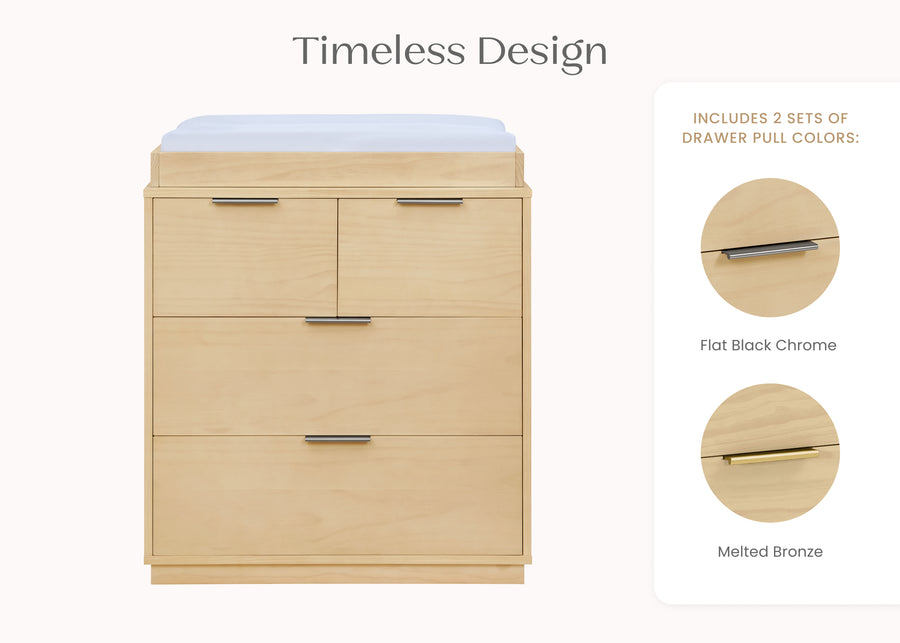 Natural Sandstone (1544) 42-Forever 4 Drawer Dresser with Changing Top and Interlocking Drawers - Naturals Collection