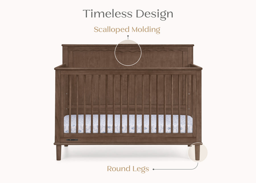 Teak Brown (1526) 21-Penelope 6-in-1 Convertible Crib