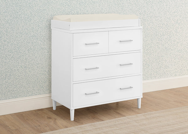 4 drawer white dresser Classic 4 Drawer Dresser with Changing Top and Interlocking Drawers