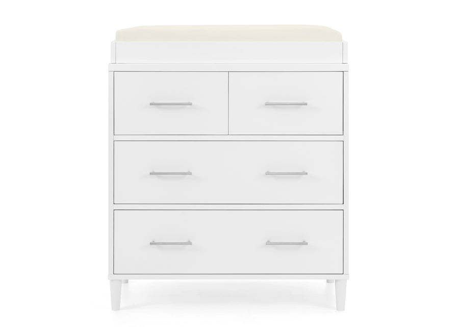 Classic 4 Drawer Dresser with Changing Top and Interlocking Drawers 16-Classic 4 Drawer Dresser with Changing Top and Interlocking Drawers