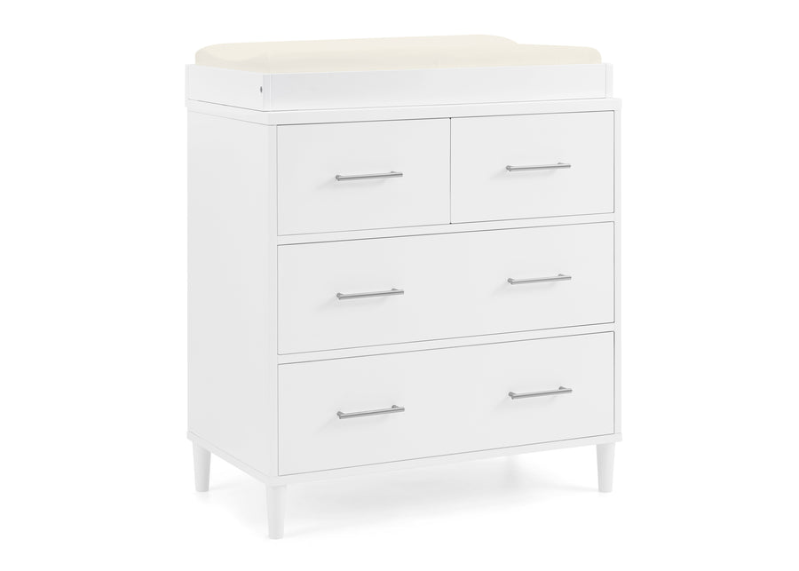 Bianca White (130) 11-Classic 4 Drawer Dresser with Changing Top and Interlocking Drawers