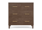 Teak Brown (1526) 44-Classic 4 Drawer Dresser with Changing Top and Interlocking Drawers