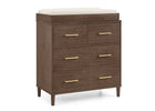 Teak Brown (1526) 43-Classic 4 Drawer Dresser with Changing Top and Interlocking Drawers