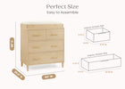 Natural Sandstone (1544) 53-Classic 4 Drawer Dresser with Changing Top and Interlocking Drawers
