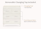 Antique White (1545) 66-Classic 4 Drawer Dresser with Changing Top and Interlocking Drawers