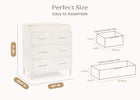 Antique White (1545) 68-Classic 4 Drawer Dresser with Changing Top and Interlocking Drawers